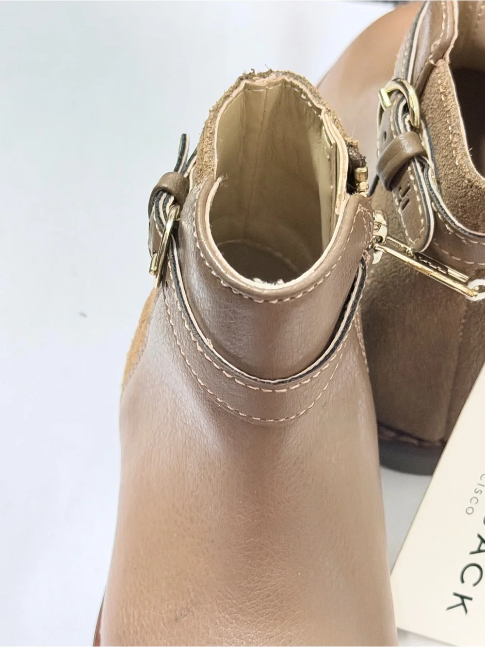 Janie and Jack Brown Leather Ankle Boots with Buckle